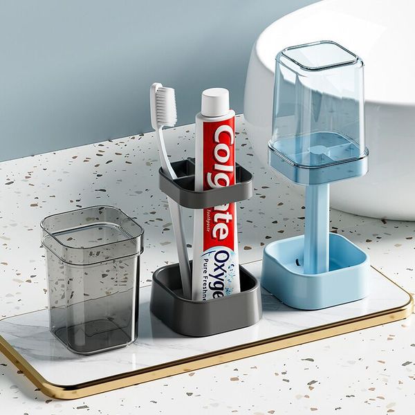 Adjustable-height toothbrush holder with waterproof cap, ideal for bathroom use and daily brushing