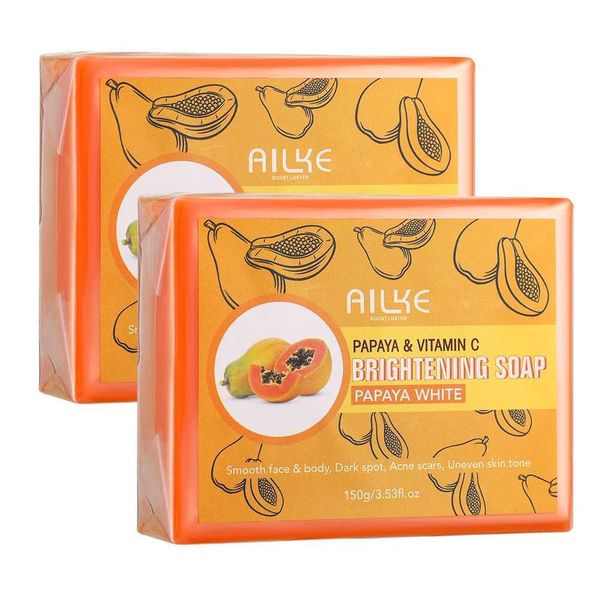 AILKE Organic Papaya Soap brightens skin, removes dark spots, and revitalizes dull complexion for face, body, and hands