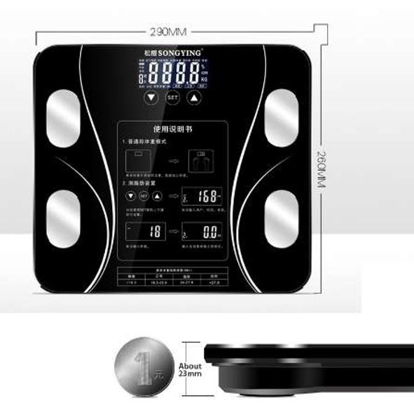 AIWILL Smart Bathroom Scale with LED Display for Body Fat and Weight Analysis
