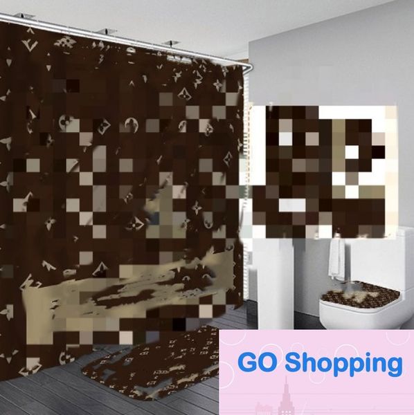 All-match bathroom sets including non-slip rugs, shower curtains, and toilet seat covers for the US market
