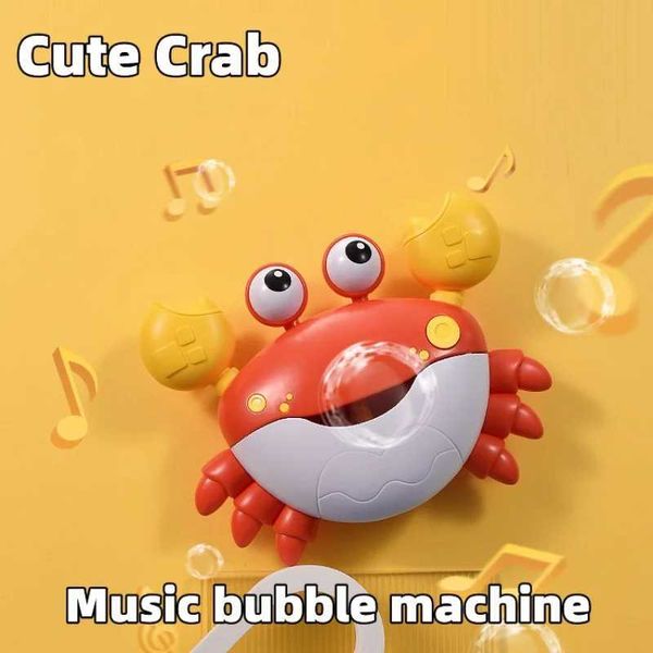 Automatic bubble machine crab toy with music for baby showers and bath time fun