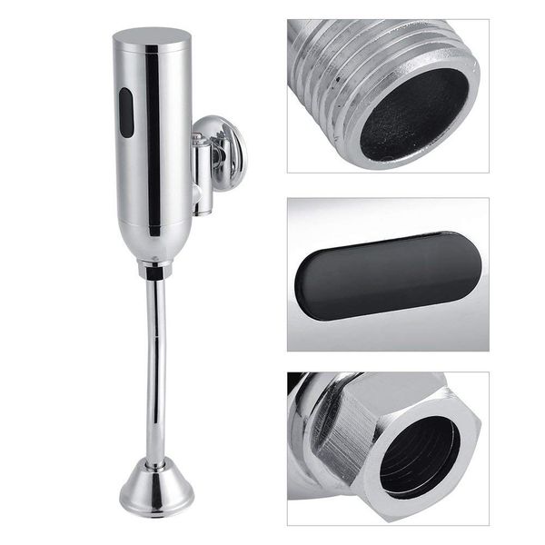 Automatic sensor urinal with pressure-activated flushing