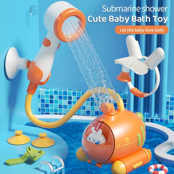 Baby Bath Shower Head with Cartoon Carrot Design, Electric Water Pump for Adjustable Sprinkler Toy - Ideal Toddler Bathtime Gift