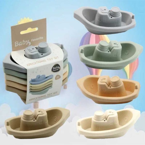 Baby Bath Toys Stacking Boat Toys for Early Learning and Fun, Colorful Foldable Tower Gift Y240813