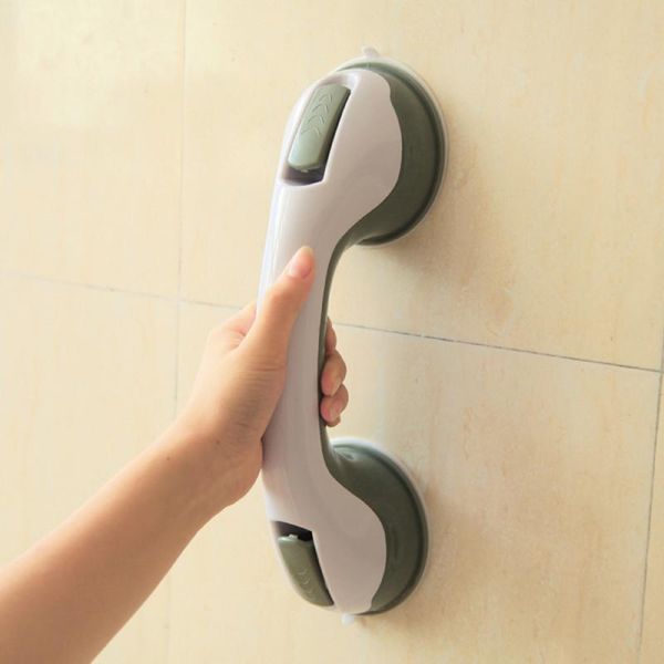 Baby bathroom safety rail with suction cup for non-slip grip on bath doors and toilets