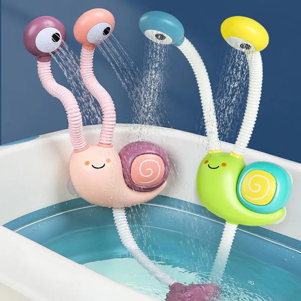 Bath toy featuring a snail-shaped water sprayer for kids' bathtime fun