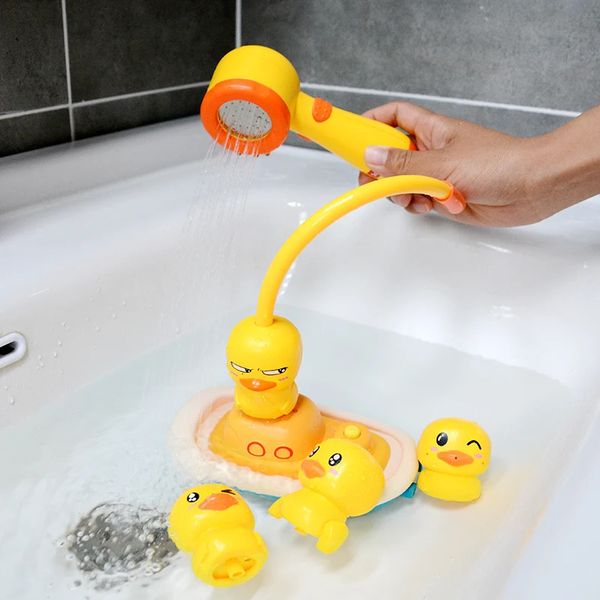 Bath Toys Pirate Ship Duck Set for Kids with Electric Spray Shower Fun in Swimming Pool or Bathroom