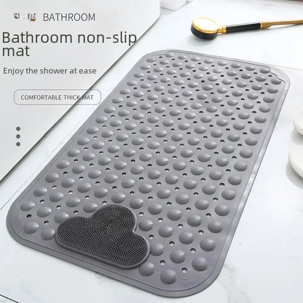 Bathroom anti-slip mat with suction cups and drainage holes, TPE material, wholesale price available