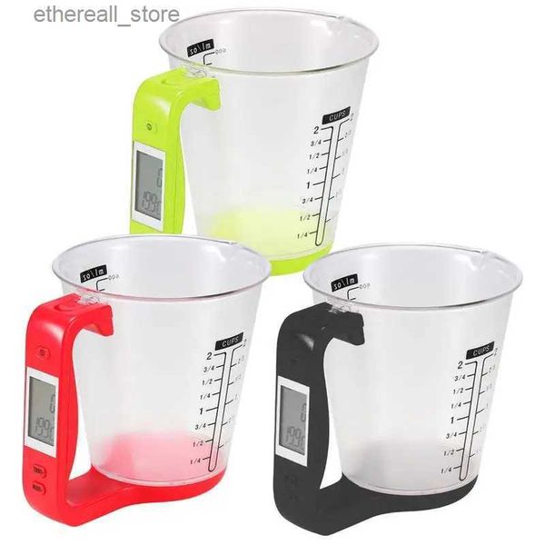 Bathroom Digital Beaker Electronic Tool With LCD Display Temperature Measurement Cups Hostweigh Measuring Cup Kitchen Scales Q231020