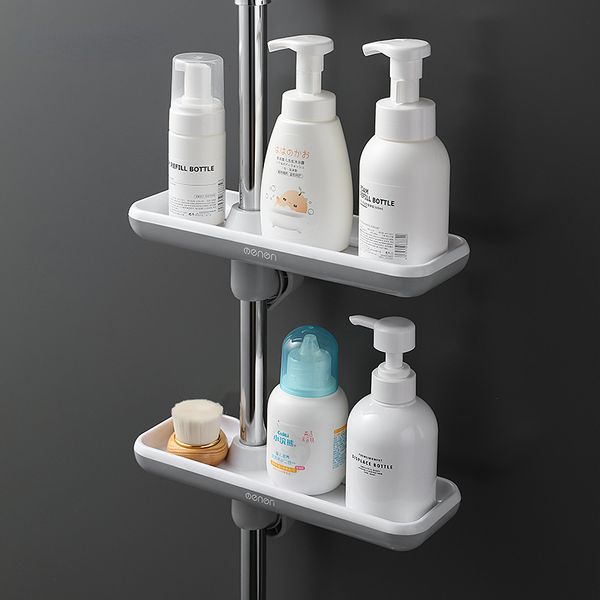 Bathroom Wall-Mounted Shelf for Soap and Shower Accessories, No-Drill Floating Organizer