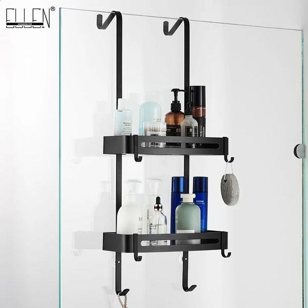 Black hanger bathroom rack organizer for fingerless shampoo storage, basket rack EL5018 240905
