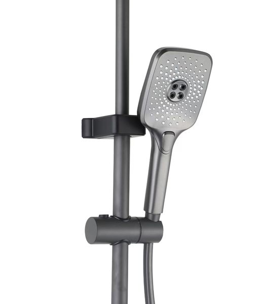 Black-finished digital thermostatic shower set for bathrooms