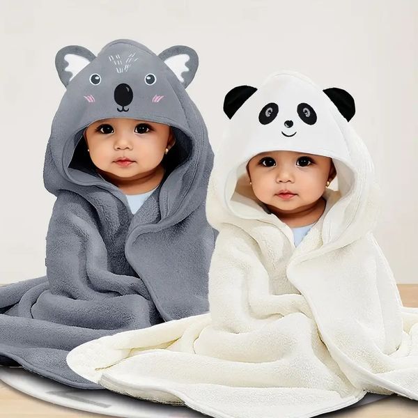 Cartoon hooded bath towel made of ultra-soft microfiber, perfect as a versatile wrap and ideal Christmas or Thanksgiving gift for year-round use