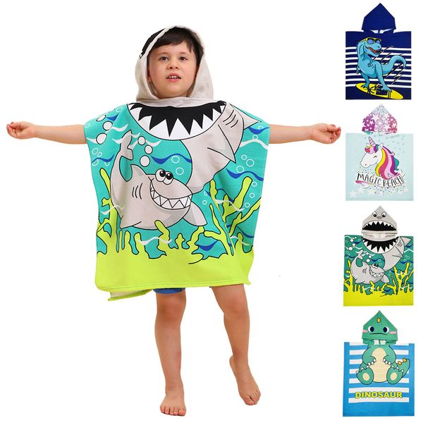 Children's Cape  
Baby Hooded Bath Towel  
Absorbent Cartoon Print Beach Bathrobe