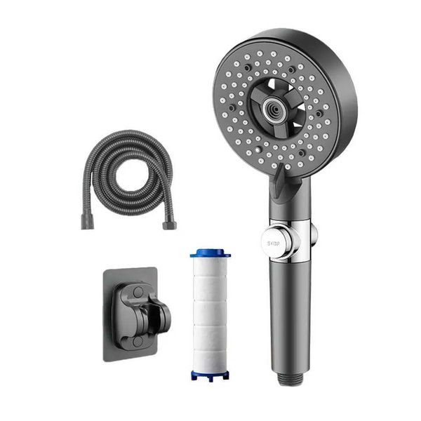 Chrome 5-Mode High-Pressure Shower Head Set with 1.5m Hose and Bracket
