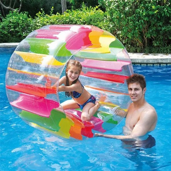 Colorful inflatable water wheel play pool for children's outdoor fun
