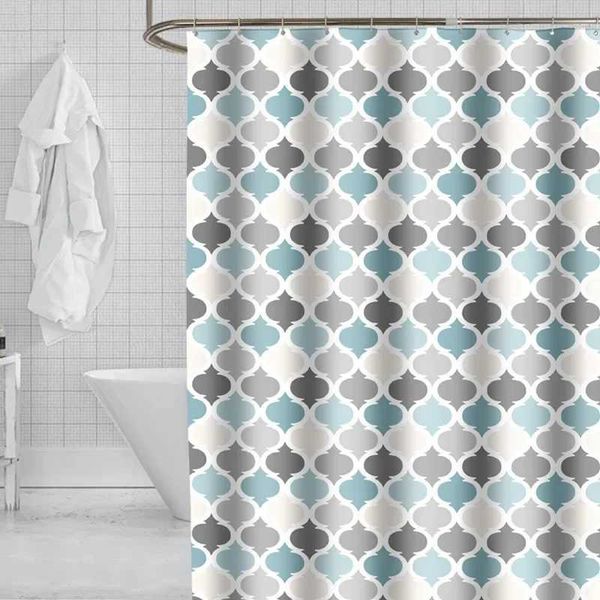 Colorful lantern-patterned polyester shower curtain for bathroom, thick and waterproof