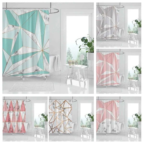 Colorful marbling waterproof fabric modern bathroom shower curtains in sizes 180x200 and 240x200
