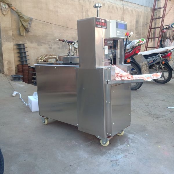 Commercial electric meat slicer for lamb, beef, meatloaf, and vegetables, also works as a mutton roll mincer and cutter