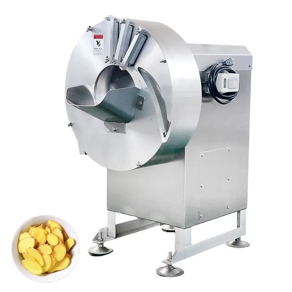 Commercial electric slicer for potatoes, carrots, and ginger with multi-function cutting capabilities