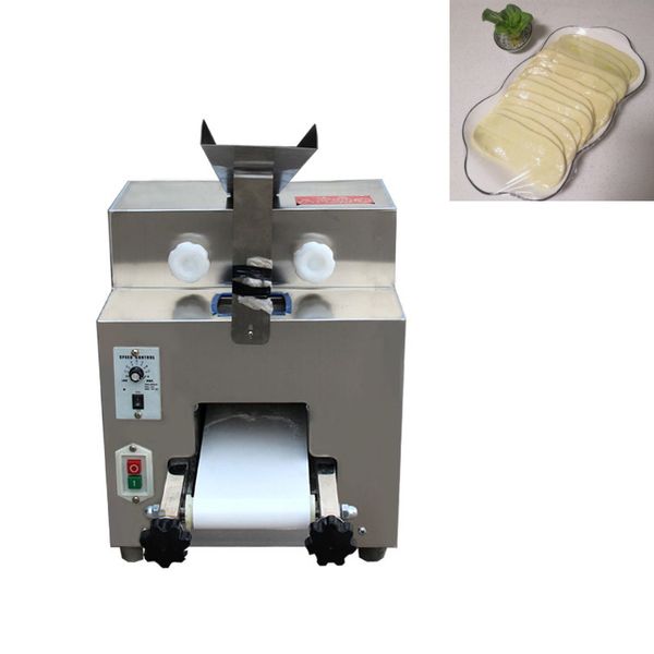 Commercial electric wonton skin slicer and dumpling wrapper machine with adjustable speed, producing 60 pasta sheets per minute