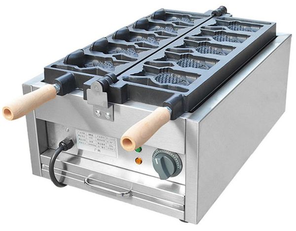 Commercial Korean ice cream taiyaki machine for making fish-shaped waffles with open mouth design