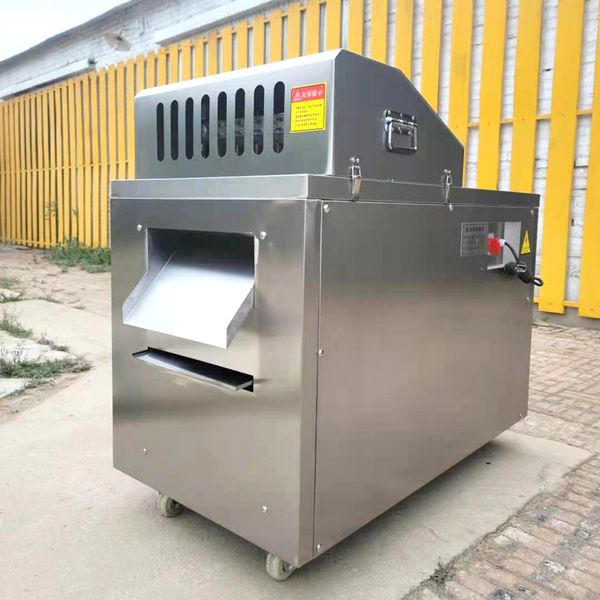 Commercial poultry meat dicing machine with 3000W power for frozen beef and chicken breast cutting