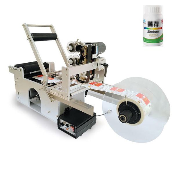 Commercial Semi Automatic Labeling Machine Round Bottle Adhesive Sticker Labeller