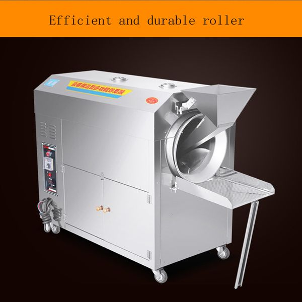 Commercial stainless steel nut roasting machine for cashews, peanuts, and macadamias, 220V