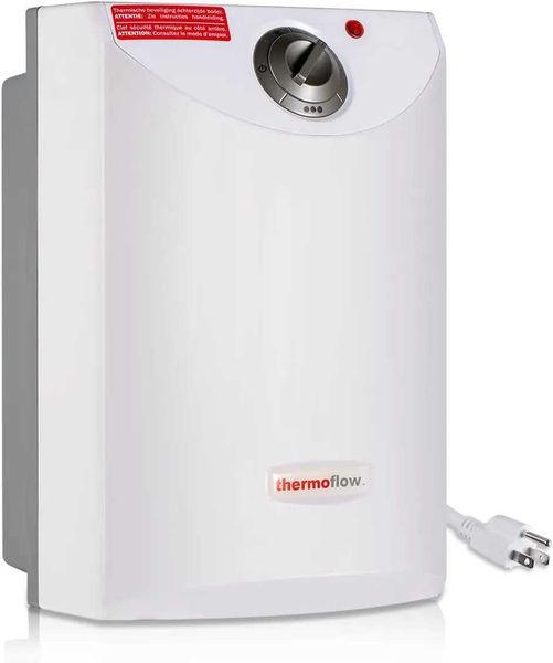 Compact 4-gallon electric mini-tank water heater for under-sink instant hot water supply