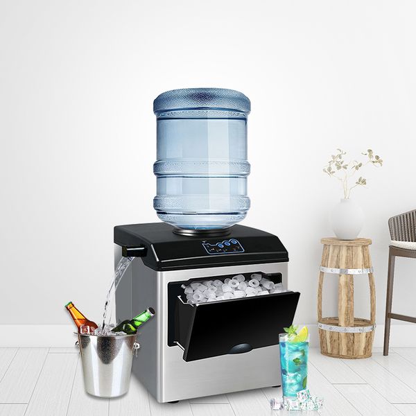 Compact commercial or home countertop ice maker producing bullet-shaped ice with 220V power