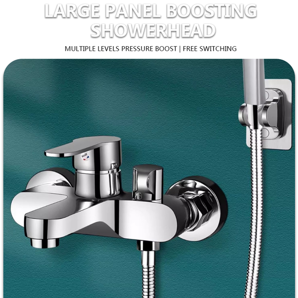 Compact concealed water heater mixing valve with integrated hot/cold bathroom faucet, bathtub shower set for home use