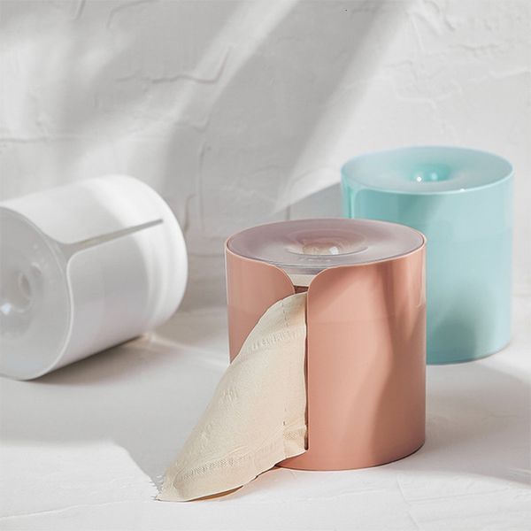 Creative waterproof cylindrical toilet paper holder for bathroom or living room wall mounting, a practical plastic roll paper box