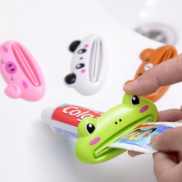 Cute and practical kitchen and bathroom accessory, a multi-functional cartoon toothpaste squeezer for home decor