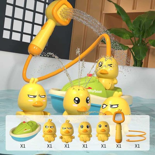 Cute duck electric water spray for fun baby bath time, interactive shower toys for boys and girls