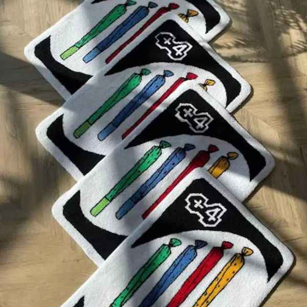 Cute retro playing card rugs for stylish bedroom, bathroom, or dorm floors with anti-slip grip