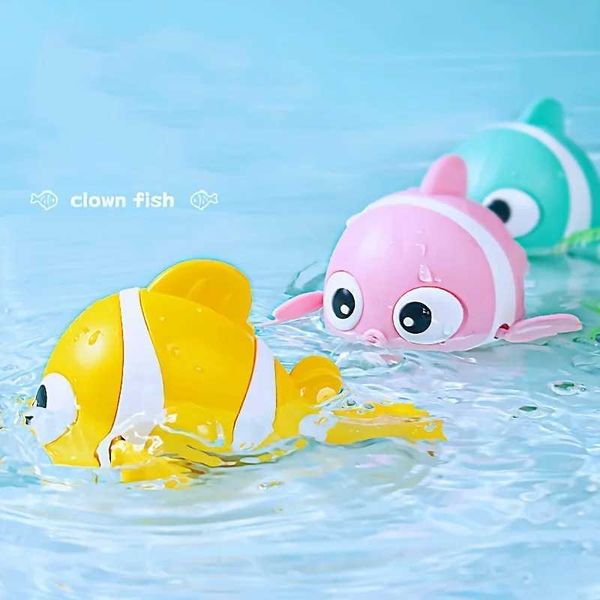 Cute wind-up bath toys featuring clown fish design for parent-child bonding and summer gifting