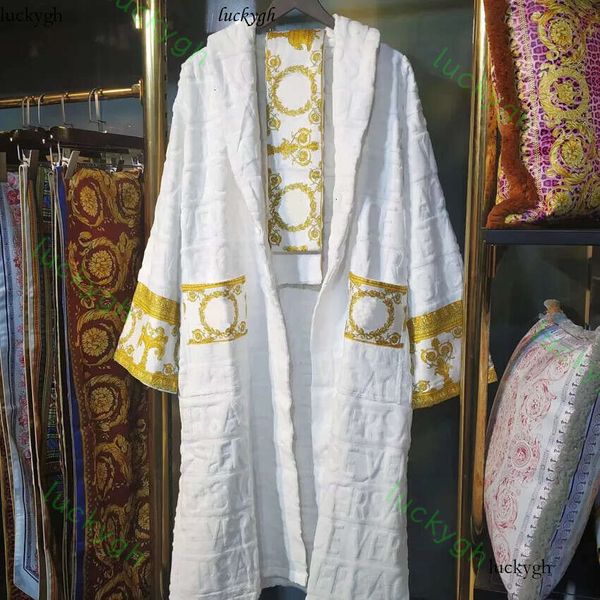 Designer Baroque Bathrobe for Men in Red - Luxurious Silk Flannel Long Kimono, Versace-Inspired Comfortable Robe for Lovers