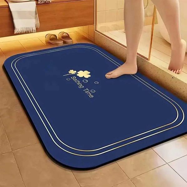 Diatom mud bath mat for quick-drying, anti-slip bathroom and toilet floor covering