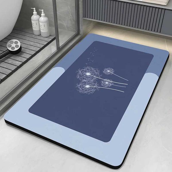 Diatomaceous Earth bath mat is a non-slip, quick-drying bathroom rug that absorbs water and can be washed