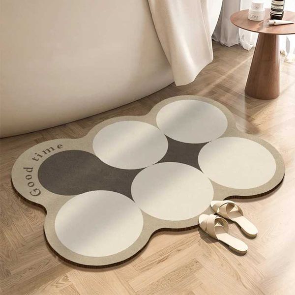 Diatomaceous Earth bath mat with super absorbent, anti-slip, quick-dry features for shower, toilet, or as a washable doormat