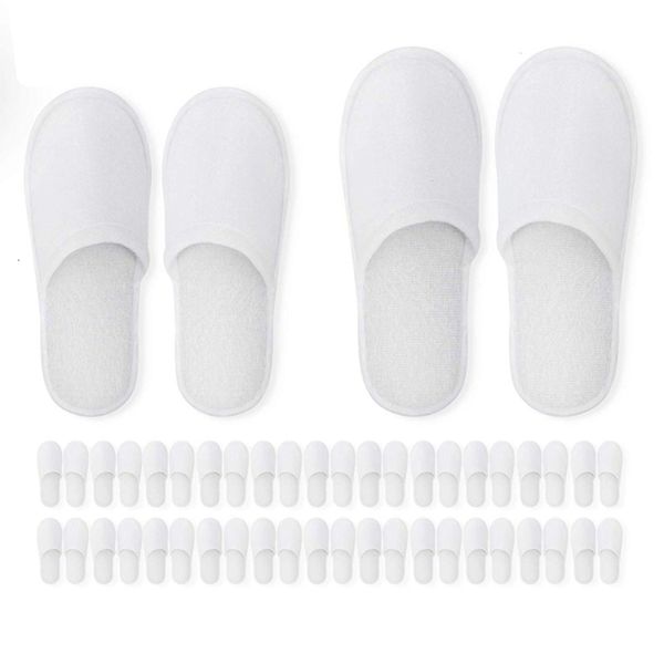Disposable spa slippers - 12 pairs of plush closed-toe slippers for men and women, ideal for families