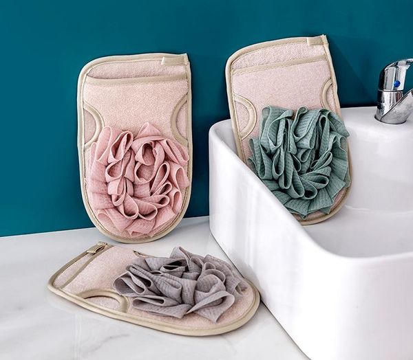 Double-sided bath brushes for adults, exfoliating gloves for body cleaning, portable bathroom washing accessories SN4477