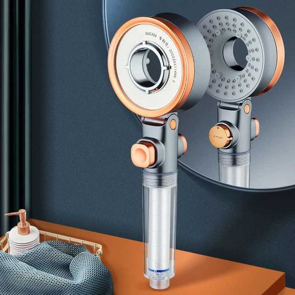 Double-sided shower head with beauty filter, purified water, three-speed settings, and pressurization stop spray nozzle