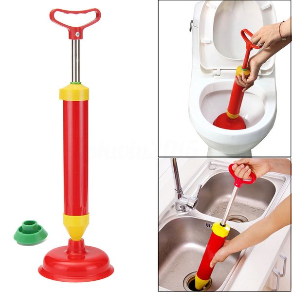 Effective bathroom plunger with dual suckers for unclogging sinks and drains