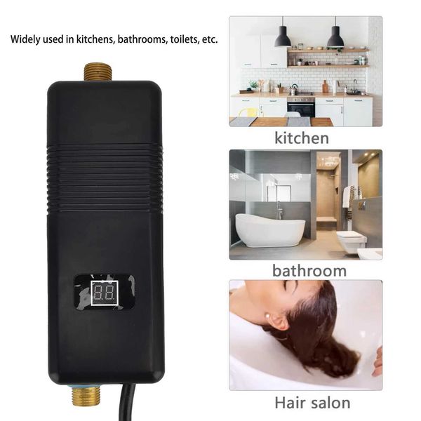 Electric water heaters with 110-220V, 3000W portable instant heating for showers and kitchens