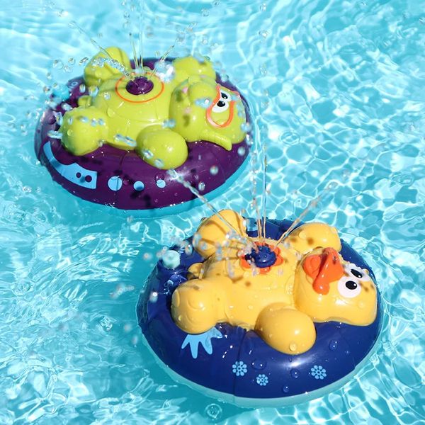 Electronic water spray bath toy with rotating fountain for baby bathtub fun