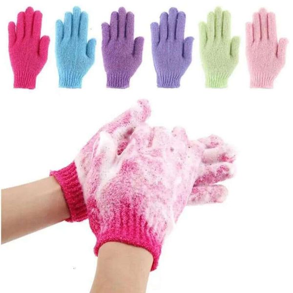 Exfoliating shower gloves for body massage, dual-sided scrubber mitts to remove dead skin and cleanse while moisturizing