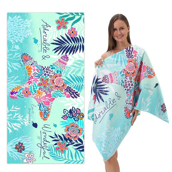 Fast-drying, super absorbent microfiber beach towel for swimming and surfing vacations