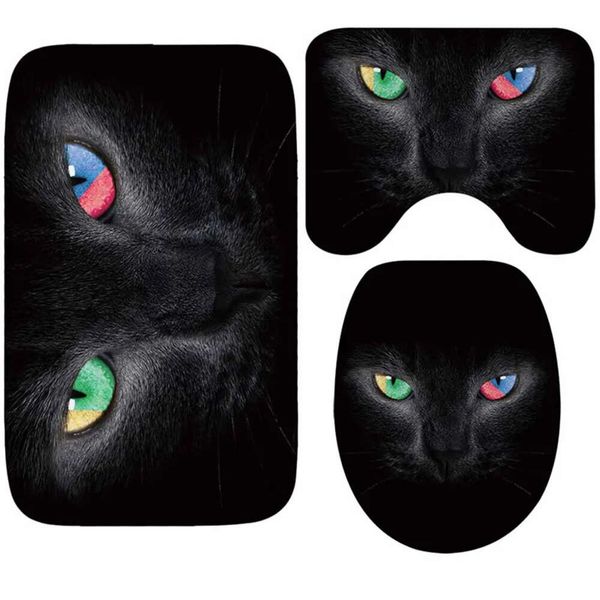 Flannel Bathroom Accessories Set - Thick U-Shaped Toilet Mats, Non-Slip Washable Rugs with Lid Cover for Floor and Foot Comfort